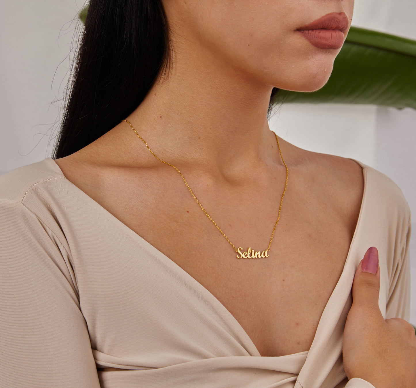 14K Solid Gold Name Necklace, Custom Women Jewelry, Personalized Name Necklace, Minimalist Handmade Necklace, Christmas Gifts, Gift For Her-1780673620