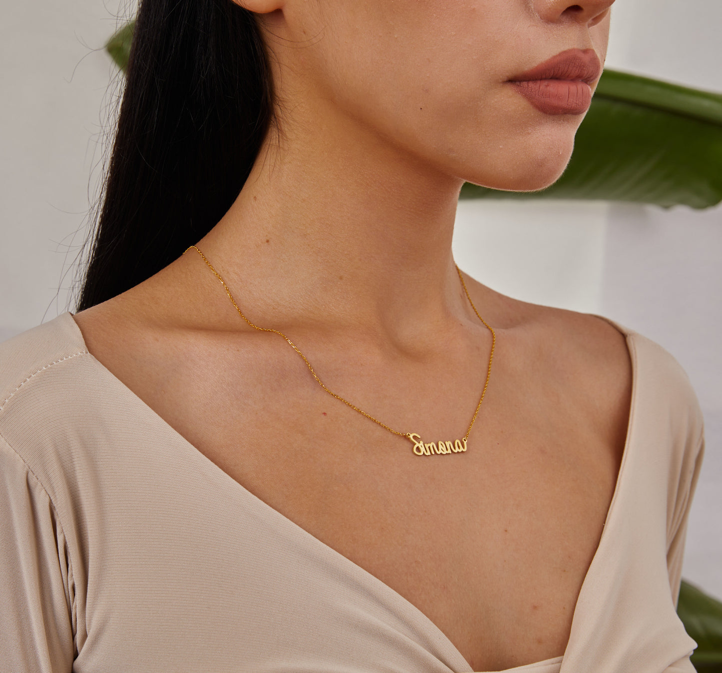 14K Solid Gold Custom Name Necklace, Personalized Jewelry, Handwritten Name Plate, Jewelry For Mom, Real Gold Necklace, Chic Christmas Gifts-1797039039