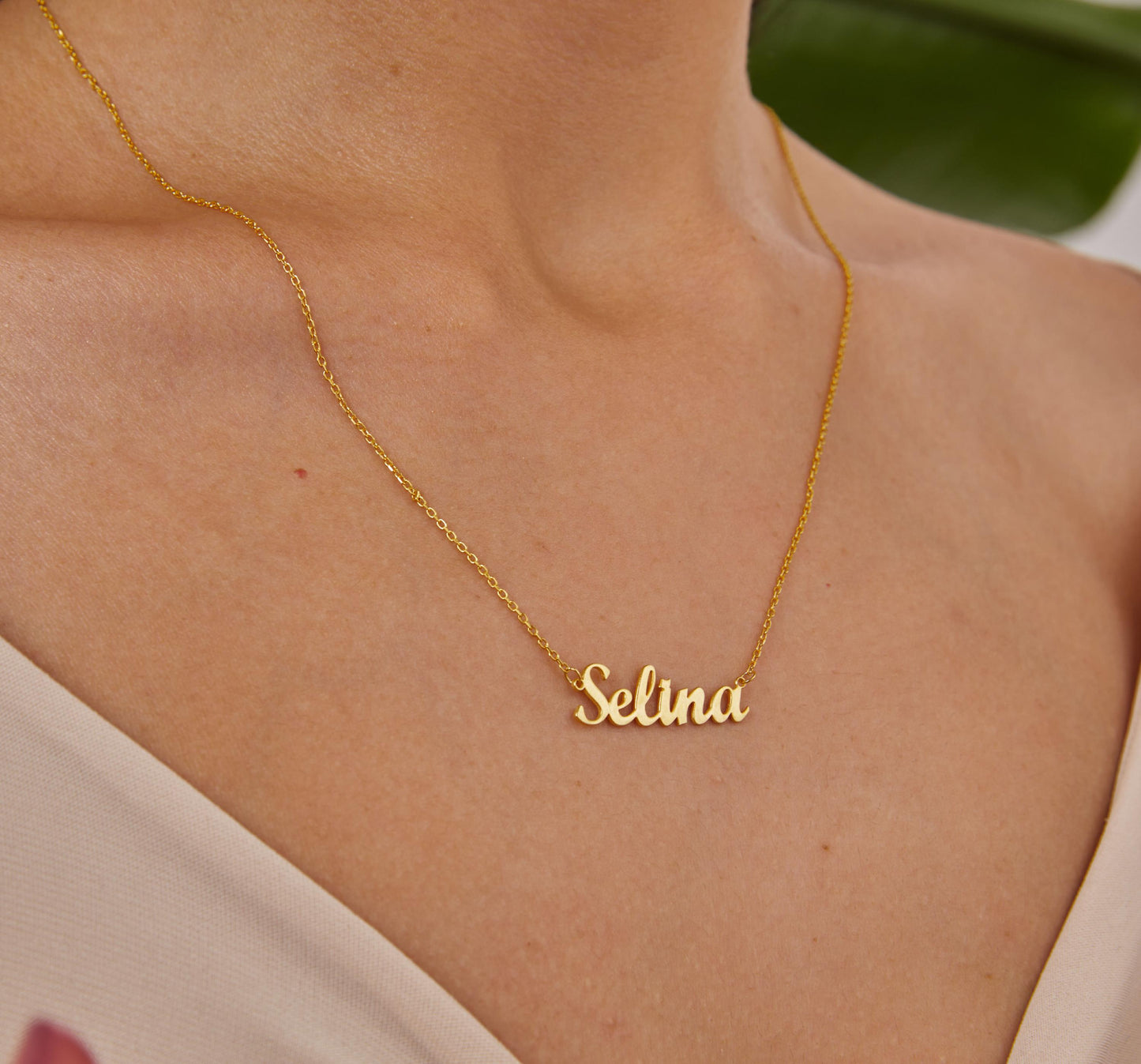 14K Solid Gold Name Necklace, Custom Women Jewelry, Personalized Name Necklace, Minimalist Handmade Necklace, Christmas Gifts, Gift For Her-1780673620