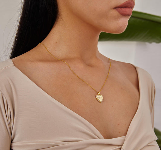 Gold Heart Plate Name Necklace, Personalized Jewelry, Stone Heart Pendant, Diamond Heart Necklace, Engraved Name, Christmas Gifts For Her-1785932374