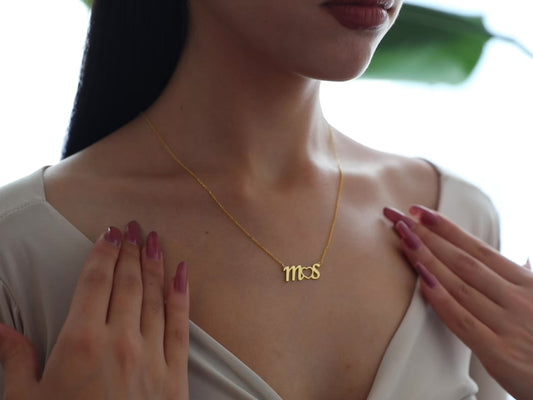 Gold Double Letters Necklace, Heart Pendant, Two Initials Jewelry, Custom Letter Necklace, Personalized Jewelry, Christmas Gifts For Women-1798987219